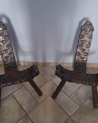 coppia di sedie in legno