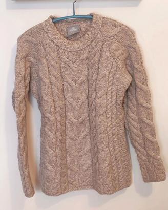 Maglione Aran woollen mills by Lize' natural clot