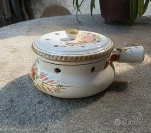 Scaldino in ceramica dipinto a mano Antonio Zen