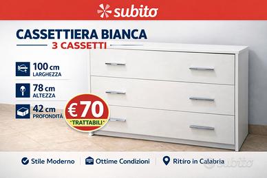CASSETTIERA BIANCA MODERNA