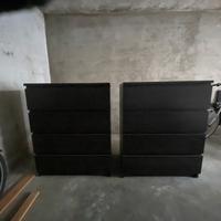 Cassettiera MALM ikea; marrone-nero