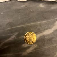 Monetina Da 5 Lire Placcata In Oro.