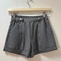 Shorts con fantasia pied-de-poule bianco e nero