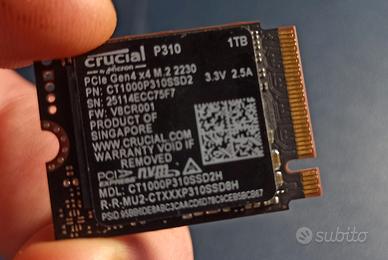SSD Crucial P310 1TB NVMe M.2 2230 - Testato, 100%