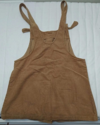 Salopette Gonna, Velluto a Coste Color Caramello