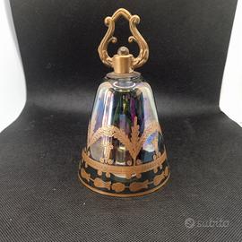 Campana in cristallo molato verde menta e oro zecc