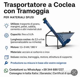 Trasportatore a coclea con tramoggia