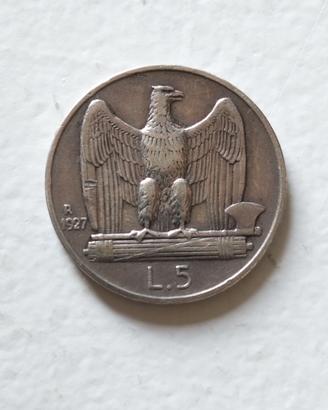 5 lire " Aquilotto" in argento (1927)