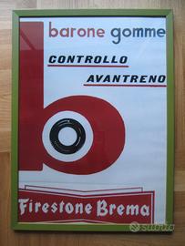 Insegna pubblicitaria vintage Barone Gomme ANNI 70