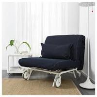 POLTRONA LETTO IKEA VANSTA BLU CON RUOTE