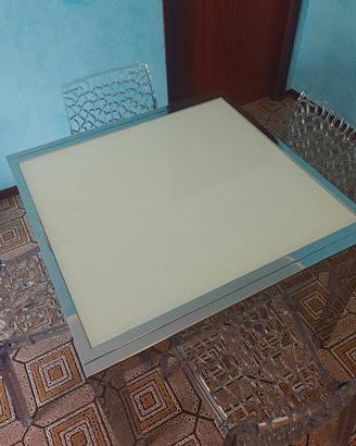 Tavolo quadrato allungabile con 4 sedie