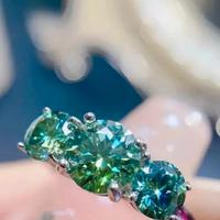 anello trilogy  argento e moissanite tg  18 mm