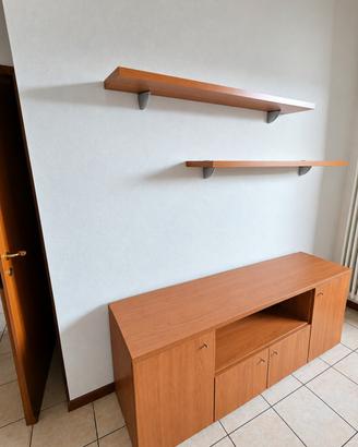Mobile credenza da soggiorno e 2 mensole
