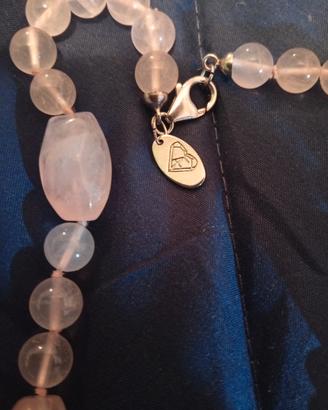 collana in quarzo rosa argento