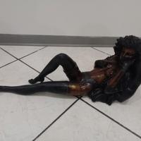 Statuetta di donna di bronzo, scultura per arredam