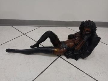 Statuetta di donna di bronzo, scultura per arredam