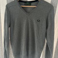 Fred Perry maglione uomo con logo ricamo grigio