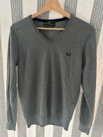 Fred Perry maglione uomo con logo ricamo grigio