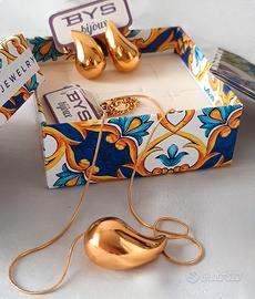 Parure collana e orecchini By Simon, cartellino, c