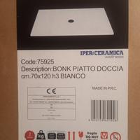 piatto doccia bonk 70x120 h3 bianco code 75925
