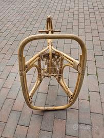 Cavallino a dondolo in vimini