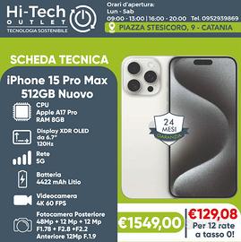 iPhone 15 Pro Max 512GB Nuovo Garanzia 24 Mesi