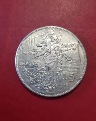 5 lire argento Vittorio emanuele III 1911