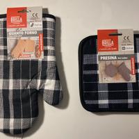 Guanto da forno e presina BRILLA a quadri NUOVE
