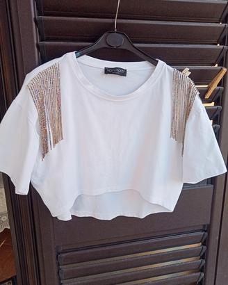 blusa con strass 