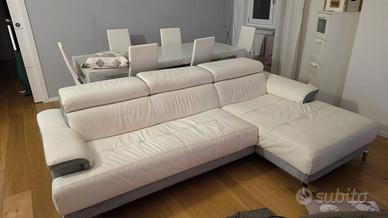 Divano in Pelle e Microfibra - Pari al Nuovo