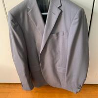 Giacca grigia con un discreto motivo a righe tg 54