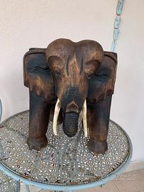 Sgabello etnico elefante in legno pregiato