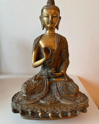 statua Buddha in bronzo + campana tibetana
