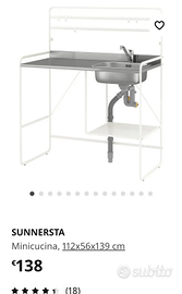 MINI CUCINA IKEA LAVELLO CON RUBINETTO E TUBI