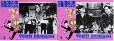 Fotobusta del cinema Tempi Moderni Chaplin