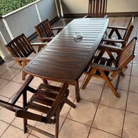 Set tavolo e sedie da esterno