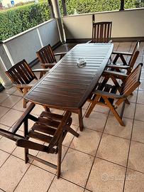 Set tavolo e sedie da esterno