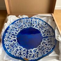 Piatto in vetro blu Elisa Cillo