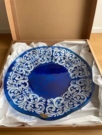 Piatto in vetro blu Elisa Cillo