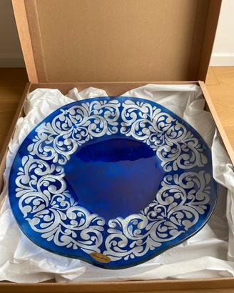 Piatto in vetro blu Elisa Cillo