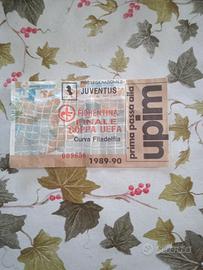biglietto  finale coppa uefa 1989/1990