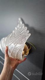 Murano coppia lampade in vetro graniglia applique