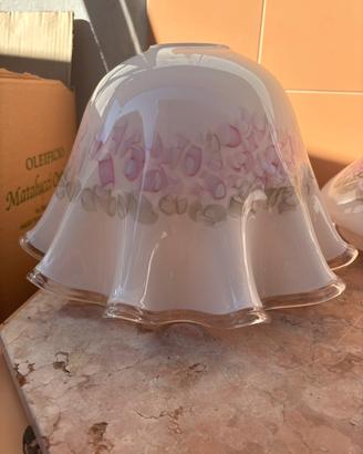 3 lampadari vintage in vetro stile murano