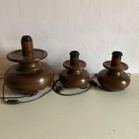 Set di 3 lampade da tavolo in legno