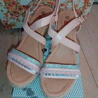 espadrillas numero 37 colore rosa e argento