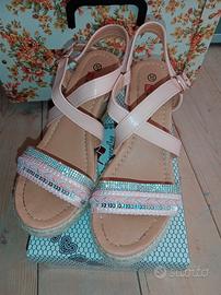 espadrillas numero 37 colore rosa e argento