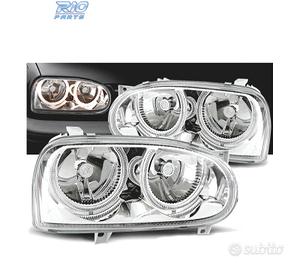 FARI VOLKSWAGEN VW GOLF 3 ANGEL EYES CROMATI FONDO