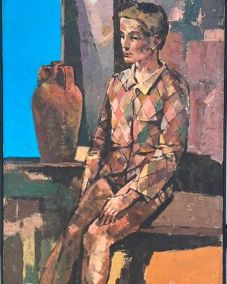 Quadro Arlecchino alla finestra, Vittorio Messina