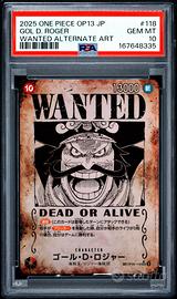 PSA 10 Gol D. Roger Wanted OP13-118 SP Japanese