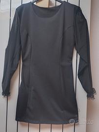 abito nero maniche lunghe, taglia L, 